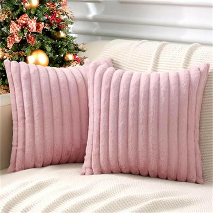 Luxury Plush Faux Rabbit Fur Cushion Cover – Soft, Fluffy Decorative Pillow Cover for Sofa, 43x43cm