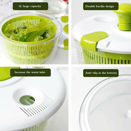 1Pc Salad Spinner Dryer Vegetable Fruit Food Dehydrator Quick Drying Multifunctio Manual Kitchen Household Vegetable Dehydrato